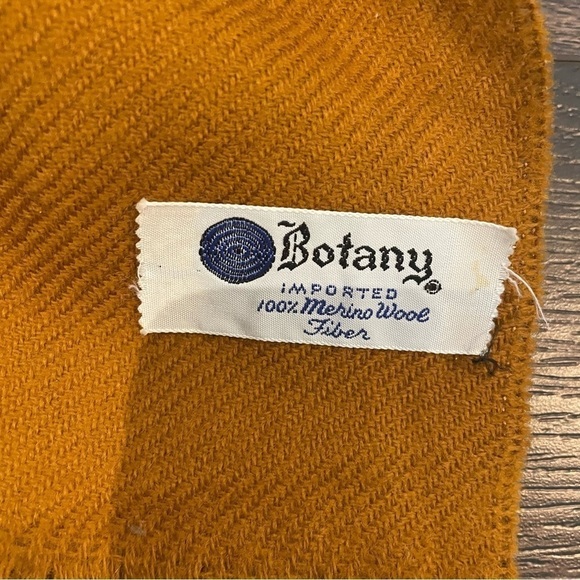 Vintage Botany Merino Wool Plaid Scarf in Burnt Orange and Gray OS - Picture 3 of 7